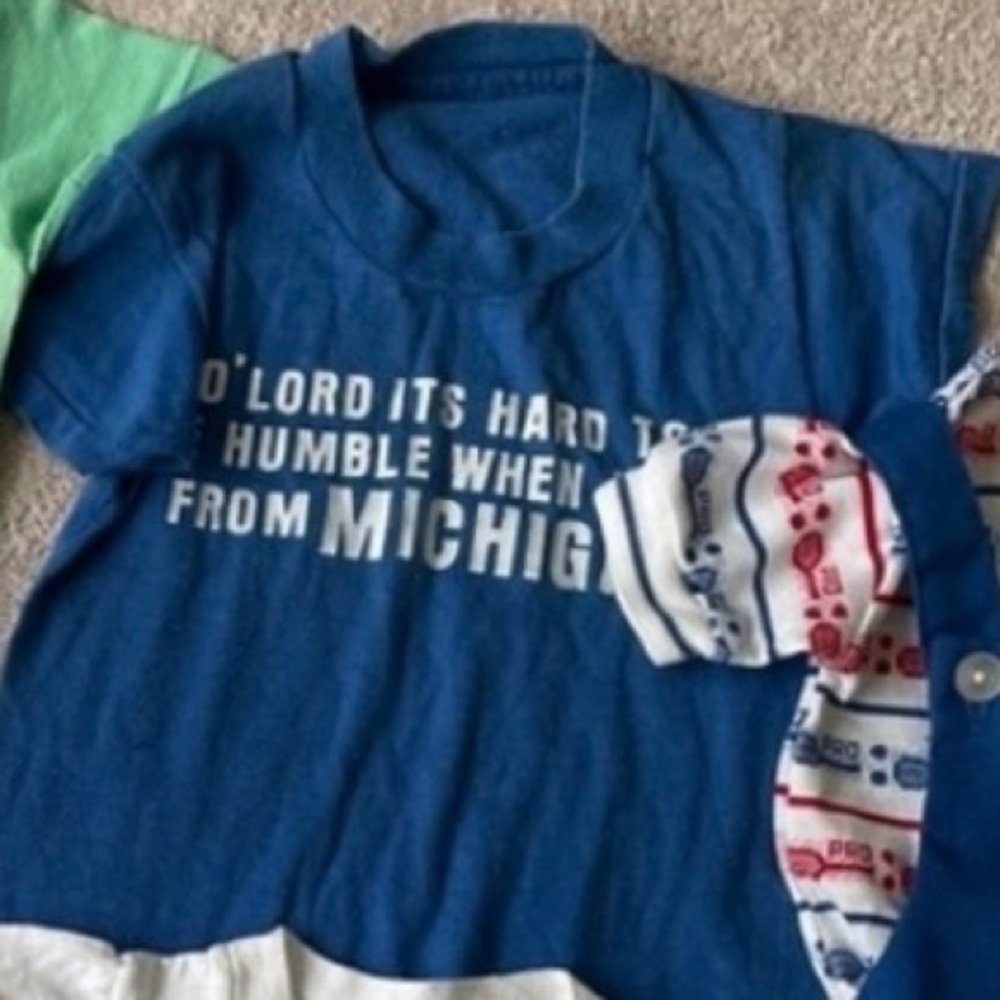 Vintage 80s Toddler Blue Michigan Tee